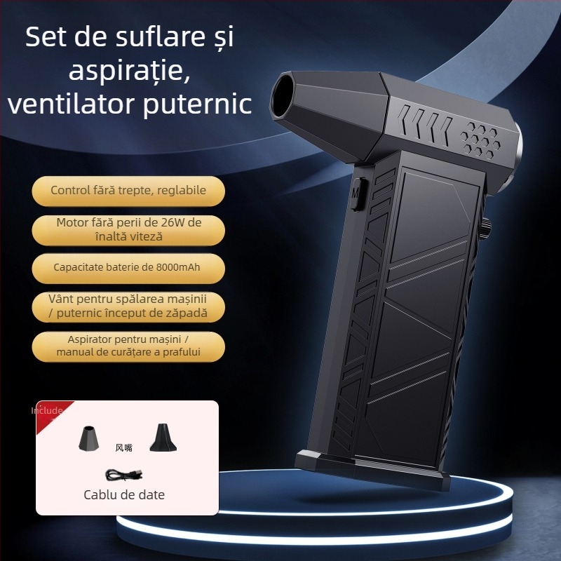 Ventilator pentru cort X6 Turbo — Portabil, Wireless, cu baterie încorporată de 4000 mAh, autonomie 6–8 ore, zgomot 51–60 dB