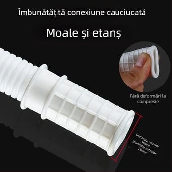 Extensie conductă drenaj aer condiționat – Silicon-ABS, anti-îmbătrânire, stil modern minimalist, funcționare la temperatură normală