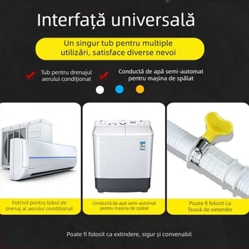 Extensie conductă drenaj aer condiționat – Silicon-ABS, anti-îmbătrânire, stil modern minimalist, funcționare la temperatură normală