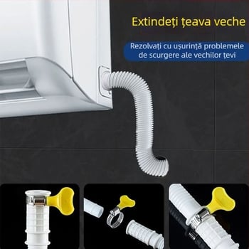 Extensie conductă drenaj aer condiționat – Silicon-ABS, anti-îmbătrânire, stil modern minimalist, funcționare la temperatură normală