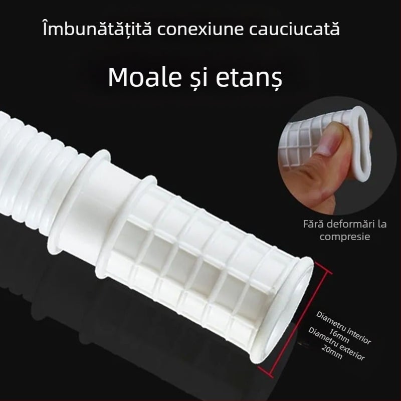 Extensie conductă drenaj aer condiționat – Silicon-ABS, anti-îmbătrânire, stil modern minimalist, funcționare la temperatură normală