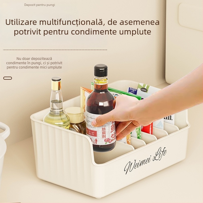 Rongling cutie plastică pentru condimente – recipient pentru condimente solide, organizator de bucătărie modern minimalist, calitate premium