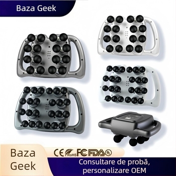 Masaj fascial cu afișaj LCD, 6+ capete, baterie încorporată, 5+ viteze, zgomot redus 36–45 dB