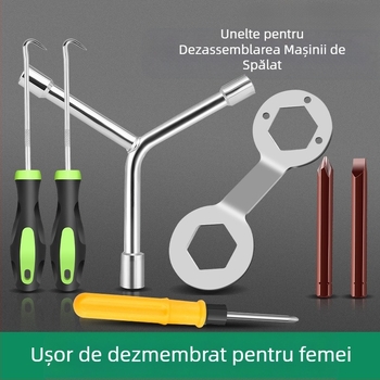 Unealtă de demontare pentru mașina de spălat — tambur interior/pulsator, oțel carbon, cheie cu soclu