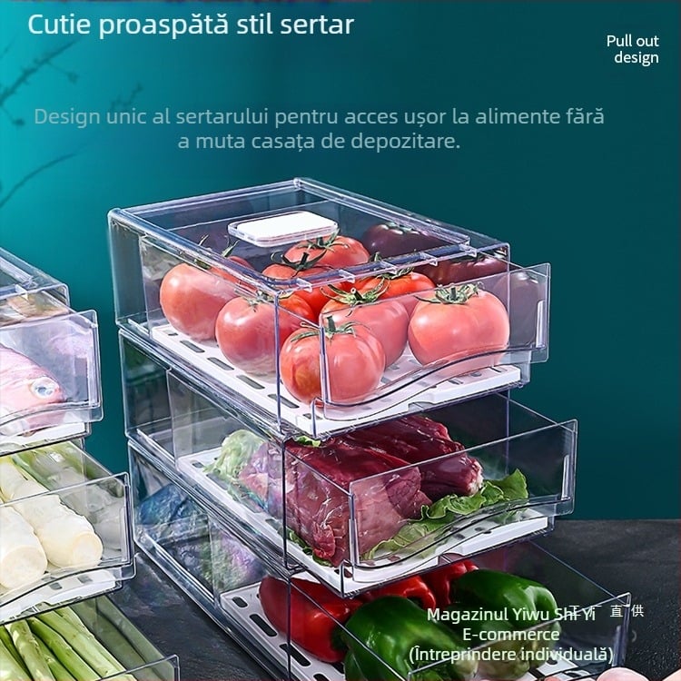 Cutie de depozitare pentru frigider cu sertar – Material: floare de mătase; Importat; Brand: Altul; Fără logo; Stil: General