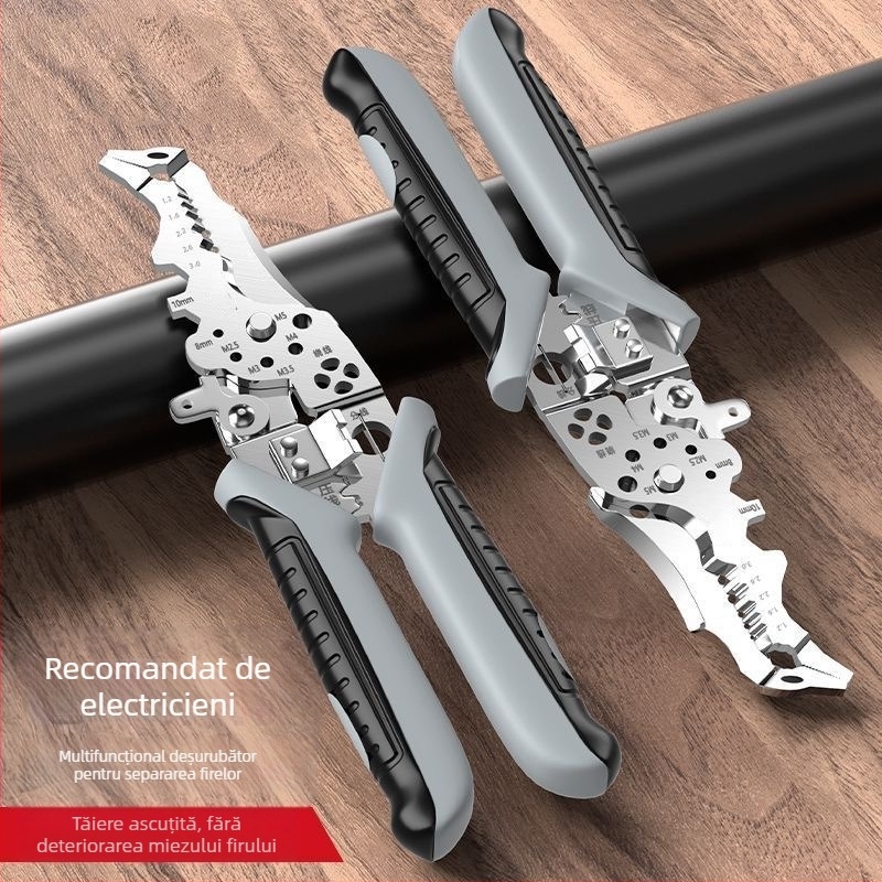Yixin Clește multifuncțional pentru dezizolarea cablurilor, cu gură curbată, greutate 0,180 kg