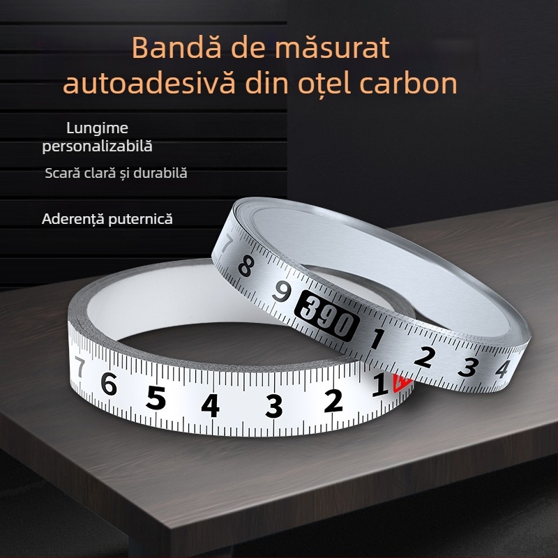 Riglă metalică adezivă cu bază autoadezivă — Model: Riglă metalică adezivă; Material: Altul; Domeniu de măsurare: Altul; Prelucrare și personalizare: Nu; Utilizare: Altă