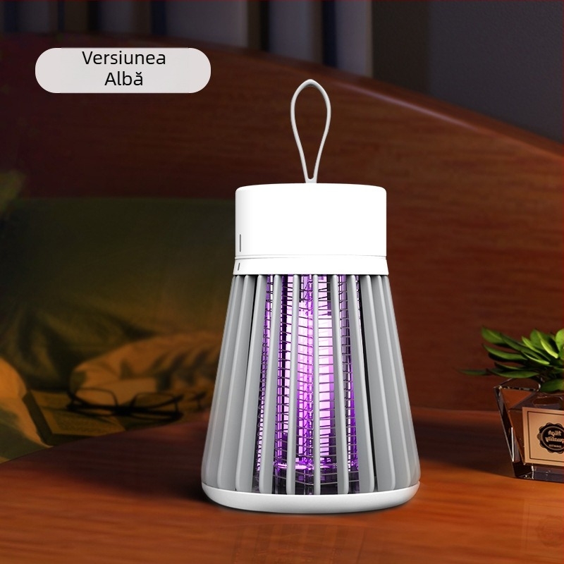 Lampă pentru omorârea țânțarilor, portabilă pentru exterior și interior, model J03, tub de lampă cu boabe luminoase mov, 3.7V, personalizare disponibilă