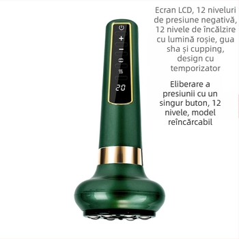 Dispozitiv inteligent de cupping cu vacuum și masaj cu tehnică de zgâriere — Alimentare: Încărcare; Tip buton: Mecanic; Modul de control: Buton; Părți aplicabile: General; Greutate: 500 g