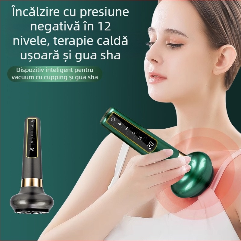 Dispozitiv inteligent de cupping cu vacuum și masaj cu tehnică de zgâriere — Alimentare: Încărcare; Tip buton: Mecanic; Modul de control: Buton; Părți aplicabile: General; Greutate: 500 g