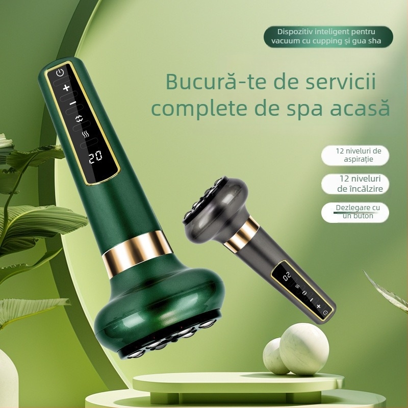 Dispozitiv inteligent de cupping cu vacuum și masaj cu tehnică de zgâriere — Alimentare: Încărcare; Tip buton: Mecanic; Modul de control: Buton; Părți aplicabile: General; Greutate: 500 g
