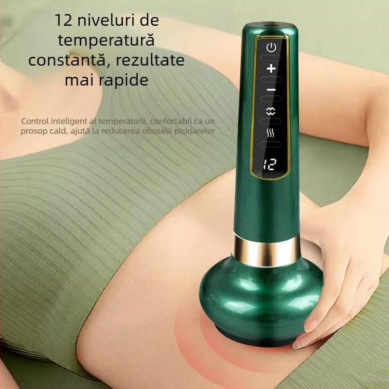 Dispozitiv inteligent de cupping cu vacuum și masaj cu tehnică de zgâriere — Alimentare: Încărcare; Tip buton: Mecanic; Modul de control: Buton; Părți aplicabile: General; Greutate: 500 g