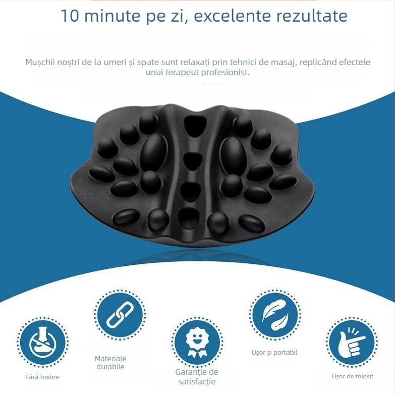 Perne de masaj pentru gât, spate și talie – 6+ capete, PU piele, masaj mecanic cu o singură viteză, formă dreptunghiulară trapezoidală