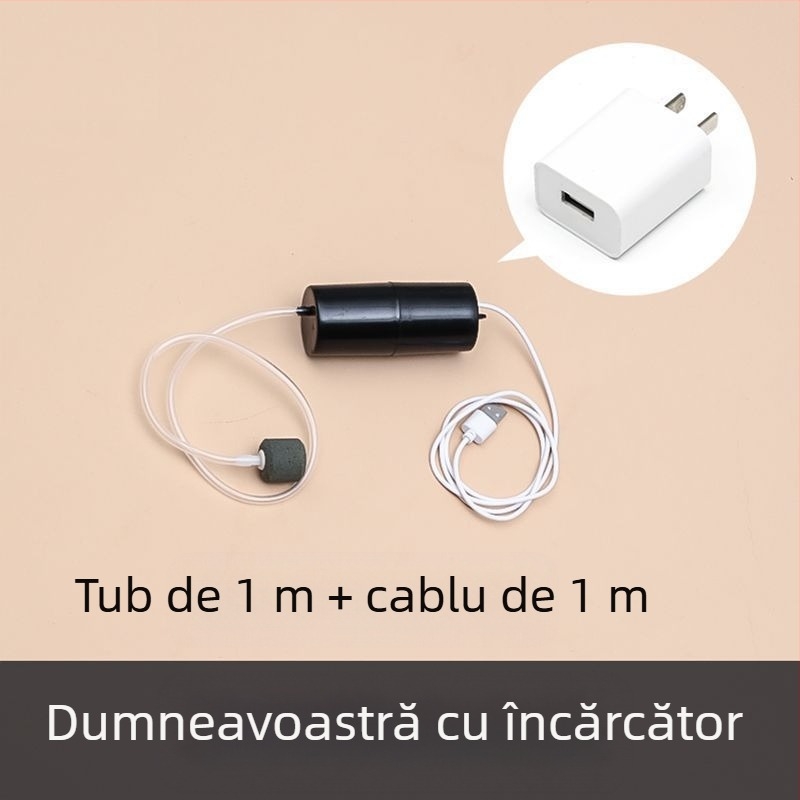 Pompă de oxigen pentru acvariu - silențioasă, portabilă, pentru uz casnic și în aer liber