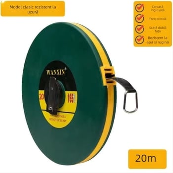 Bandă de măsurat din fibre, carcasă disc, tip industrial, 10/20/30/50 m