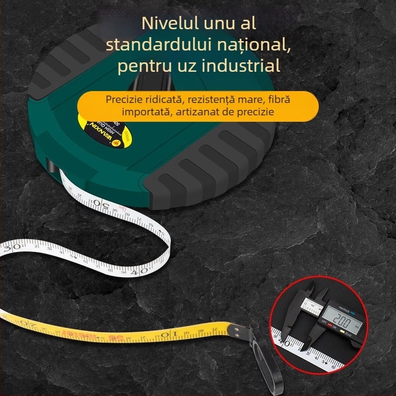 Bandă de măsurat din fibre, carcasă disc, tip industrial, 10/20/30/50 m