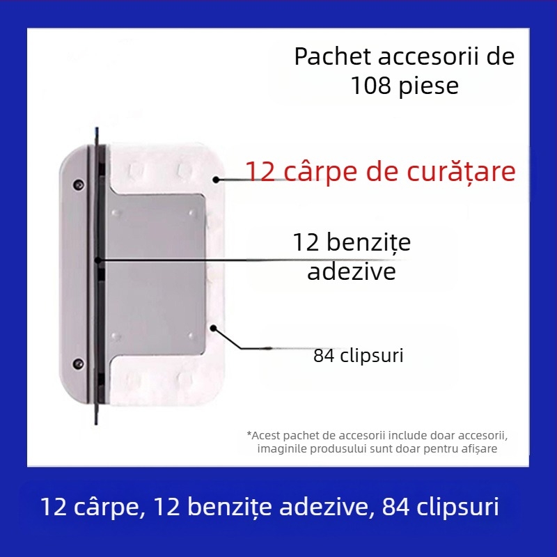 Accesorii pentru curățarea geamurilor, componente din plastic, Big Brother, pachet de 24 bucăți, pentru uz casnic