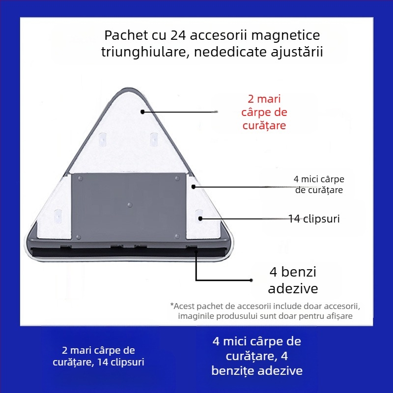 Accesorii pentru curățarea geamurilor, componente din plastic, Big Brother, pachet de 24 bucăți, pentru uz casnic