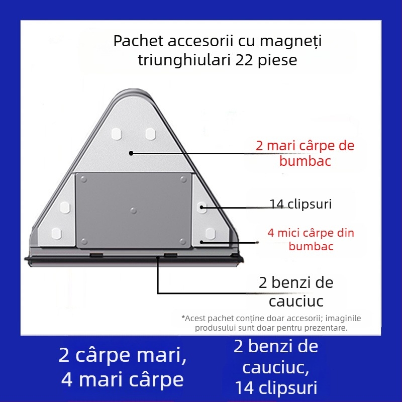 Accesorii pentru curățarea geamurilor, componente din plastic, Big Brother, pachet de 24 bucăți, pentru uz casnic