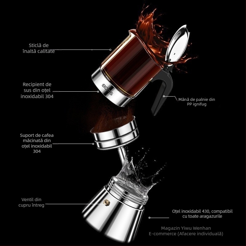 Moka italiană cu dublă valvă • Material PP • Funcție: Altele • Fără personalizare • Fără logo