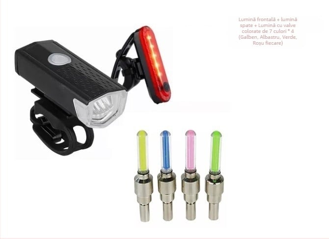 056 Lampa spate pentru bicicletă – lampă de semnalizare reîncărcabilă pentru biciclete de drum și MTB, ambalată în cutie, super luminoasă