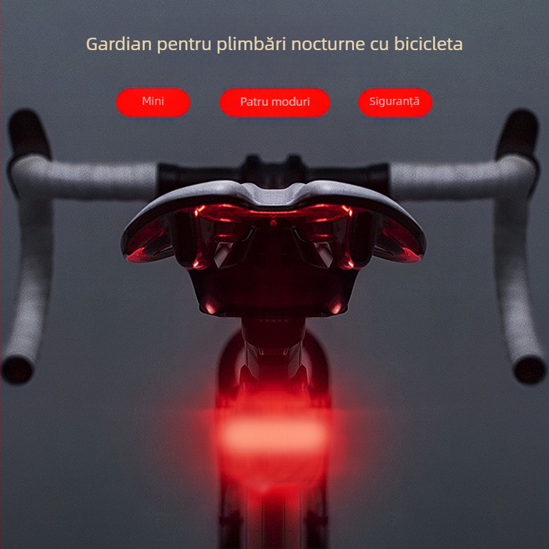 056 Lampa spate pentru bicicletă – lampă de semnalizare reîncărcabilă pentru biciclete de drum și MTB, ambalată în cutie, super luminoasă