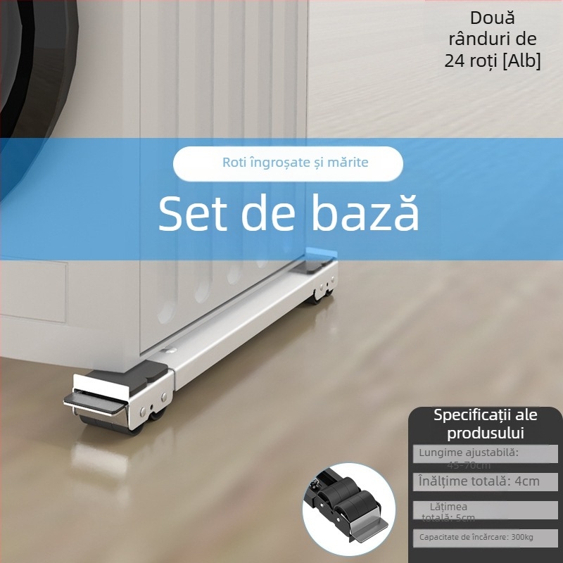 Cadru de bază metalic pentru mașina de spălat și frigider, cu roți, reglabil