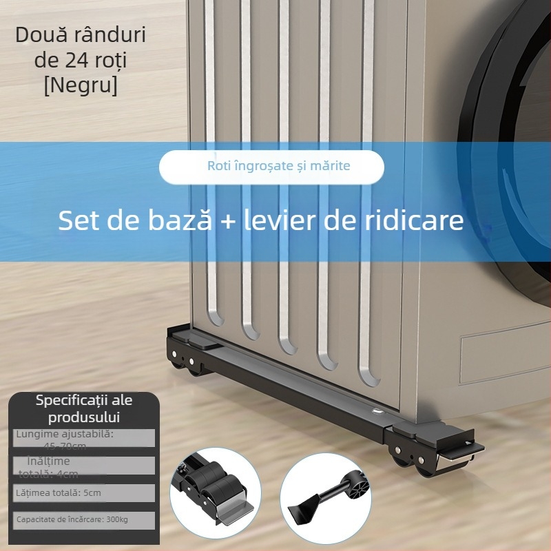 Cadru de bază metalic pentru mașina de spălat și frigider, cu roți, reglabil