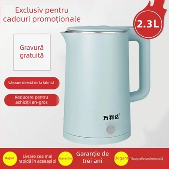 Fierbător electric cu logo gravat, temperatură constantă, capacitate peste 2 L, 1000–1500 W, bază 360°