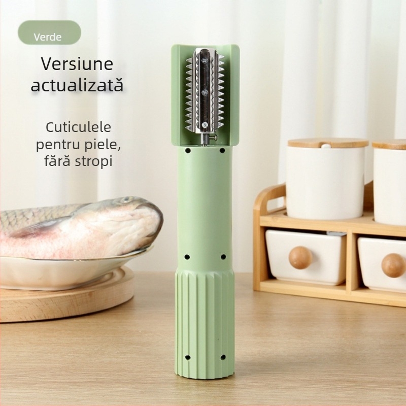 Îndepărtător electric de solzi de pește pentru bucătărie, automat, multifuncțional, ABS + oțel inox, lansare 2023, imprimare logo disponibil