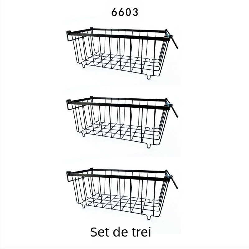 Coș de depozitare pentru congelator – coș metalic pentru bucătărie și frigider, organizare spațiu, design modern minimalist, fără asamblare