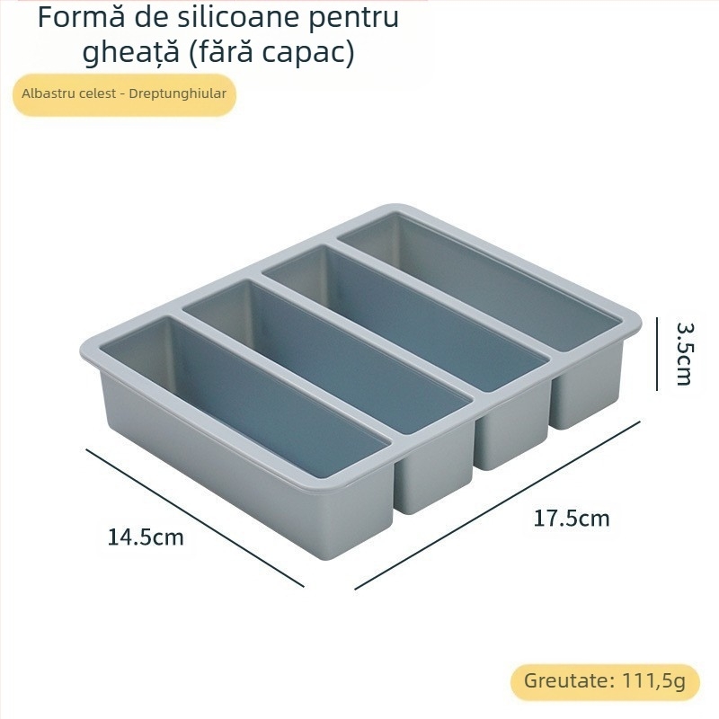 Formă lungă din silicon pentru gheață pentru baruri – siliciu alimentar, înghețare rapidă, eliberare ușoară
