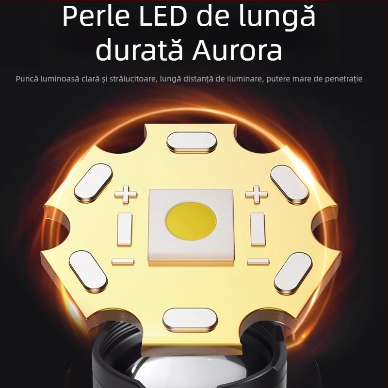 Lumină LED pentru camping și exterior – 20W, reîncărcabilă, baterie 18650/26650, rotație de 360°, rază maximă ≥500 m