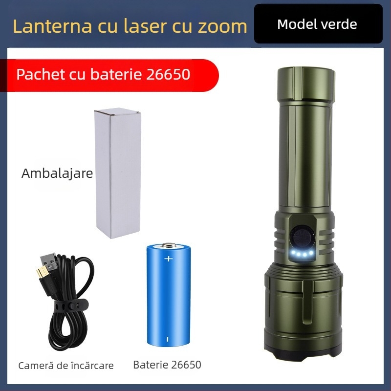 Lumină LED pentru camping și exterior – 20W, reîncărcabilă, baterie 18650/26650, rotație de 360°, rază maximă ≥500 m