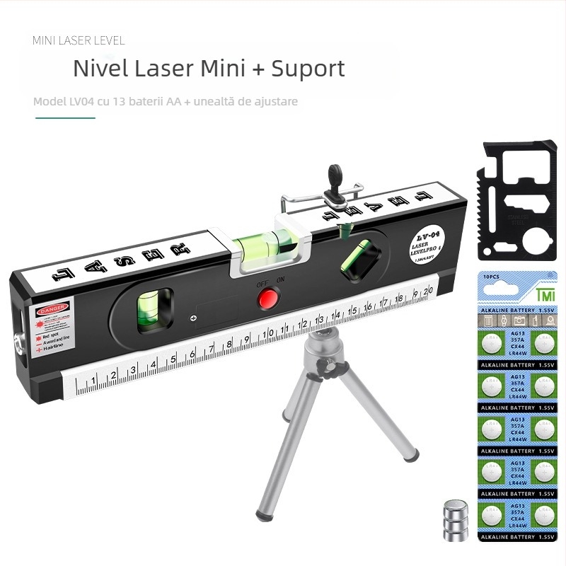Nivel laser cu precizie infraroșu, aderență magnetică puternică, pentru uz casnic, riglă orizontală, nivel obișnuit