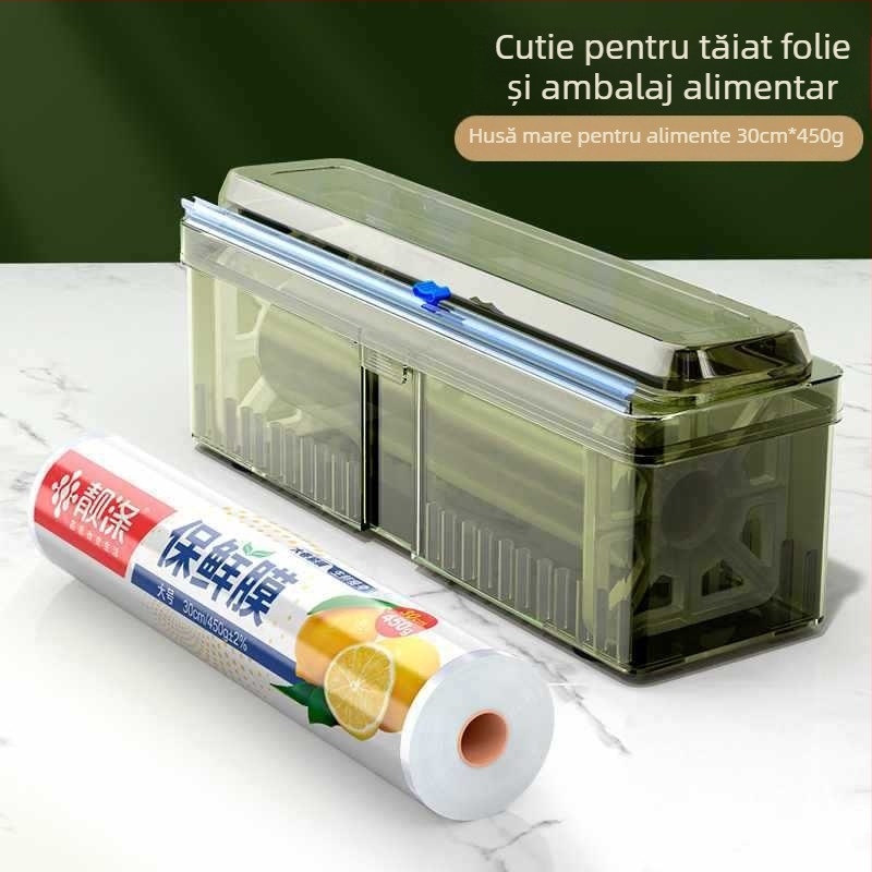 Tăietor pentru folie de plastic pentru uz casnic, rolă mare, bucătărie, alimentație de calitate, rezistent la temperaturi ridicate, material PE, 1 bucată