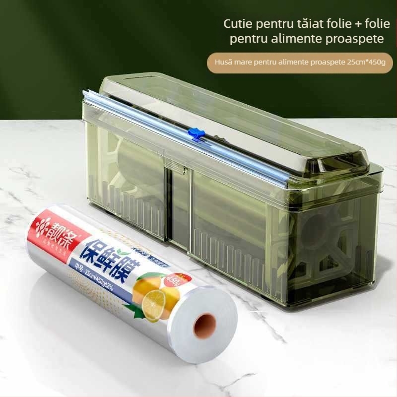 Tăietor pentru folie de plastic pentru uz casnic, rolă mare, bucătărie, alimentație de calitate, rezistent la temperaturi ridicate, material PE, 1 bucată