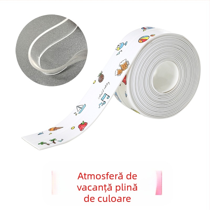 Bandă de etanșare pentru spațiile dintre chiuvetă și bucătărie, anti-mucegai, impermeabilă, rezistentă la umezeală, umple goluri