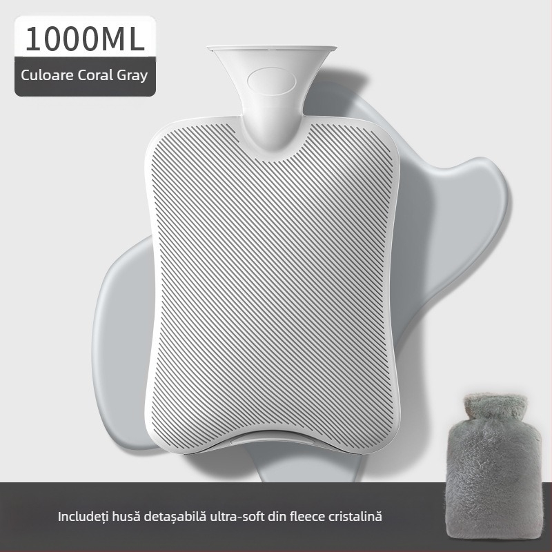 Borcă de apă fierbinte din PVC dens, încălzire prin umplere cu apă, multifuncțional pentru mâini și burta, utilizare caldă/rece, stil modern minimalist