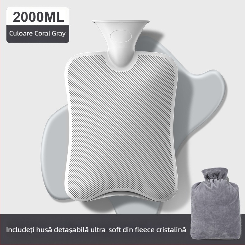 Borcă de apă fierbinte din PVC dens, încălzire prin umplere cu apă, multifuncțional pentru mâini și burta, utilizare caldă/rece, stil modern minimalist