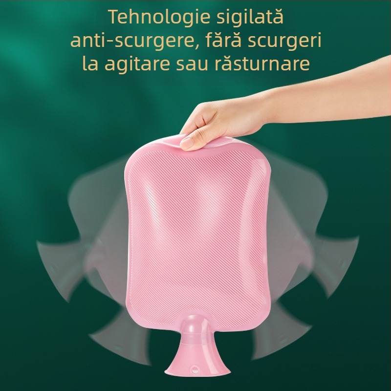 Borcă de apă fierbinte din PVC dens, încălzire prin umplere cu apă, multifuncțional pentru mâini și burta, utilizare caldă/rece, stil modern minimalist