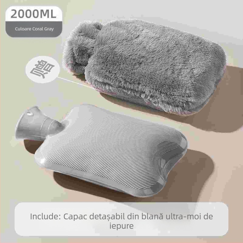 Borcă de apă fierbinte din PVC dens, încălzire prin umplere cu apă, multifuncțional pentru mâini și burta, utilizare caldă/rece, stil modern minimalist