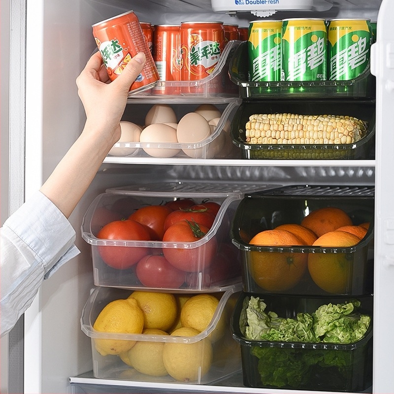 Cutie de depozitare pentru frigider, plastic alimentar, păstrează prospețimea, sigilează, design modern minimalist