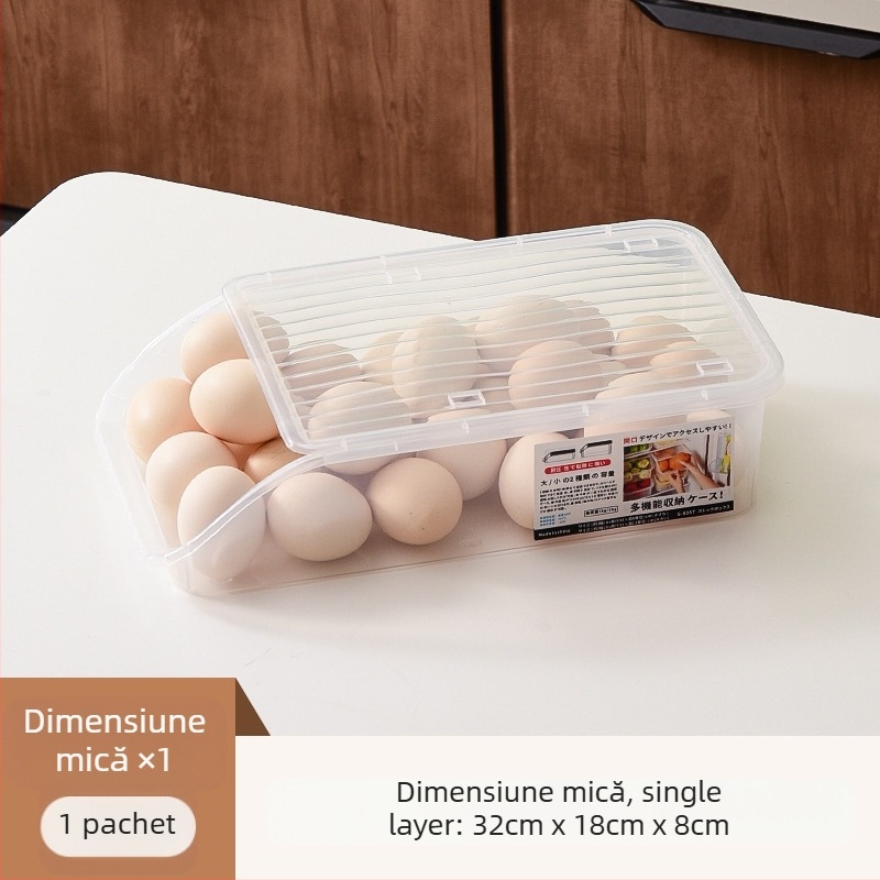 Cutie de depozitare pentru frigider, plastic alimentar, păstrează prospețimea, sigilează, design modern minimalist