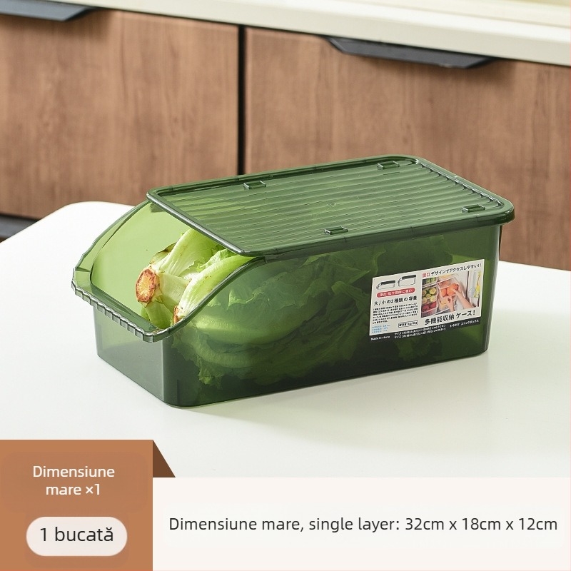 Cutie de depozitare pentru frigider, plastic alimentar, păstrează prospețimea, sigilează, design modern minimalist