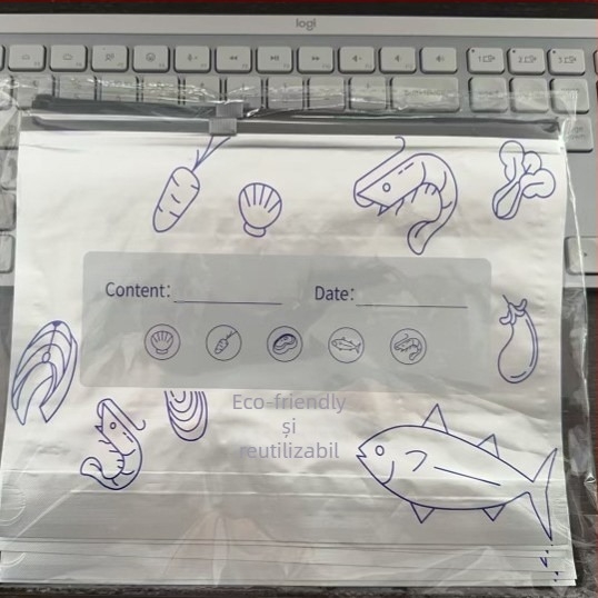 Pungă de conservare din folie de aluminiu pentru bucătărie – sigilare automată, rezistentă la temperaturi -60°C până la 100°C, sterilizare și antibacterian