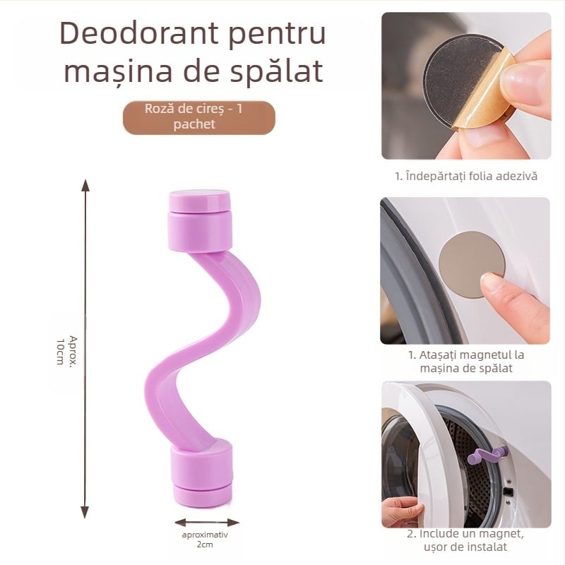 Încușor pentru ușa mașinii de spălat cu știft magnetic, ventilație anti mucegai și miros – fără montaj, material plastic (80% plastic nou)