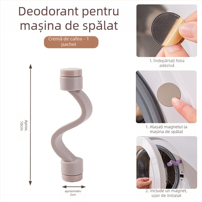 Încușor pentru ușa mașinii de spălat cu știft magnetic, ventilație anti mucegai și miros – fără montaj, material plastic (80% plastic nou)