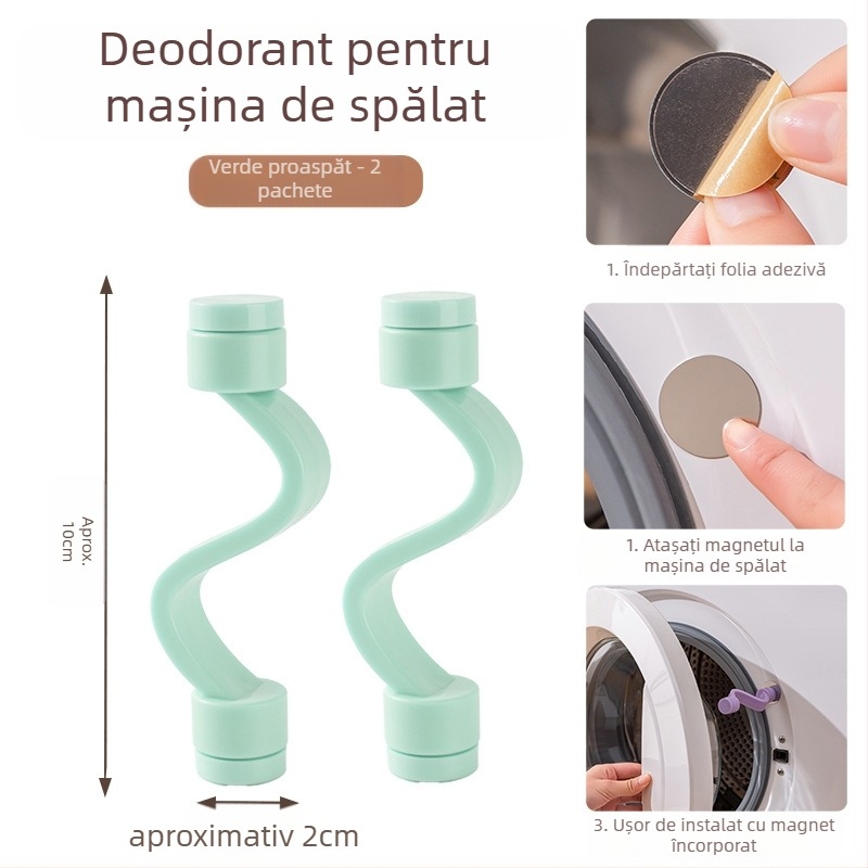 Încușor pentru ușa mașinii de spălat cu știft magnetic, ventilație anti mucegai și miros – fără montaj, material plastic (80% plastic nou)