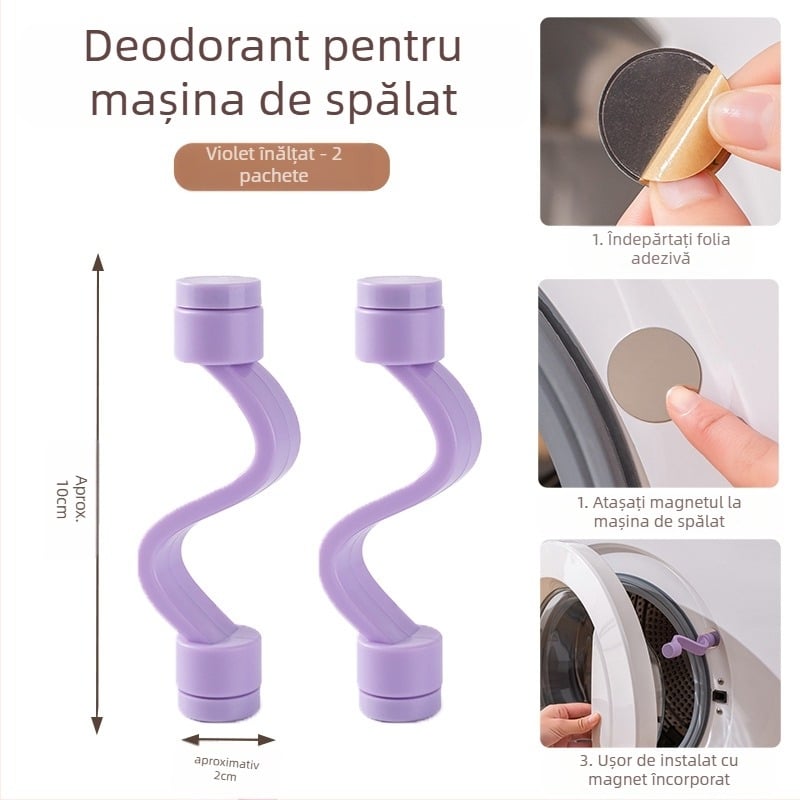 Încușor pentru ușa mașinii de spălat cu știft magnetic, ventilație anti mucegai și miros – fără montaj, material plastic (80% plastic nou)